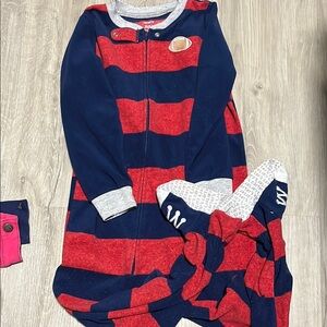 4/$20 Cozy Red and Blue Striped Kids Pajamas